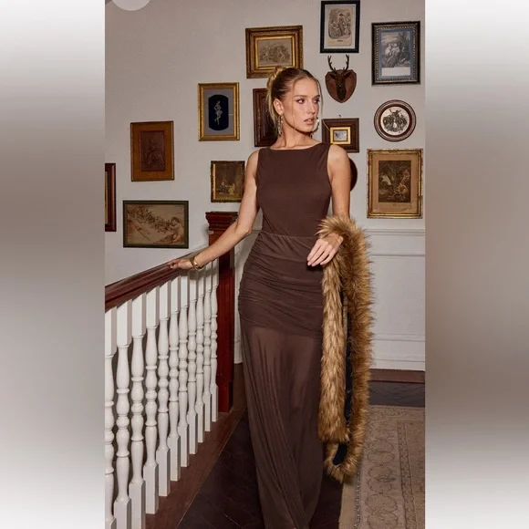 Commense Brown Maxi Dress - Picture 5 of 7